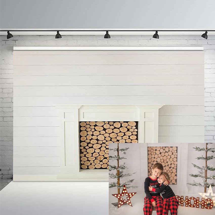 Photography Backdrop Happy Farmhouse Christmas Background Holiday Christmas Decoration for Home Floral Children Family Party