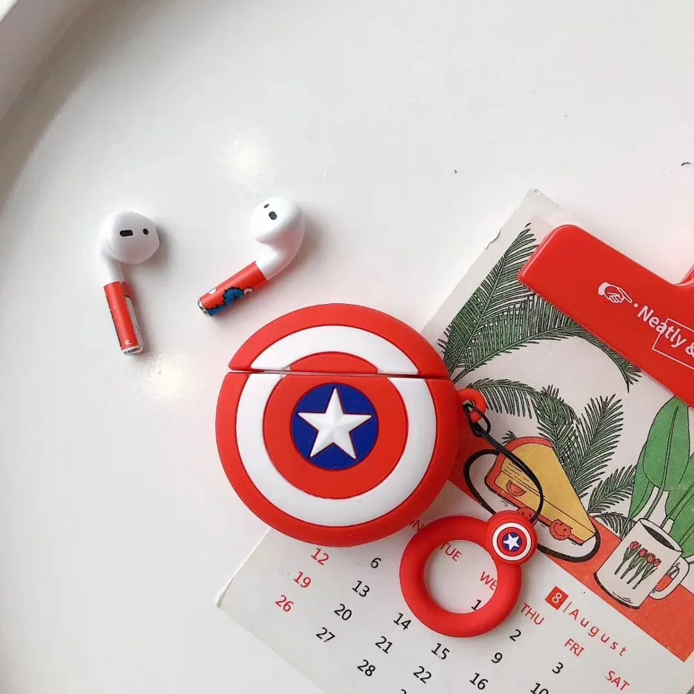 3D милый мультяшный аниме чехол для Airpods 2 чехол силиконовый чехол для наушников для Apple Air Pods чехол для Earpods Funda с брелком