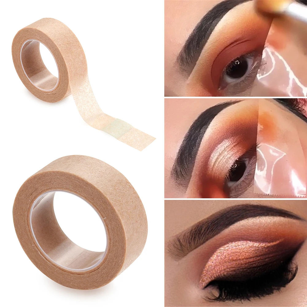 1 Roll Double Eyelid Tape Non-woven Natural Invisible Adhesive Multipurpose Eyeshadow Stencils Eye Makeup Tools Accessories Double Fold Eyelid Tape False Eyelash Extensions Tape Eyeshadow Protector Tape Medical Tape