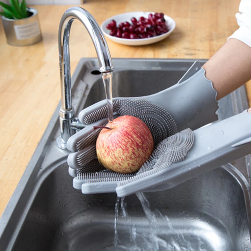 

Reusable Household Silicone Practical Multi-functional Eco-friendly Heat-resistance Gloves Household Gloves