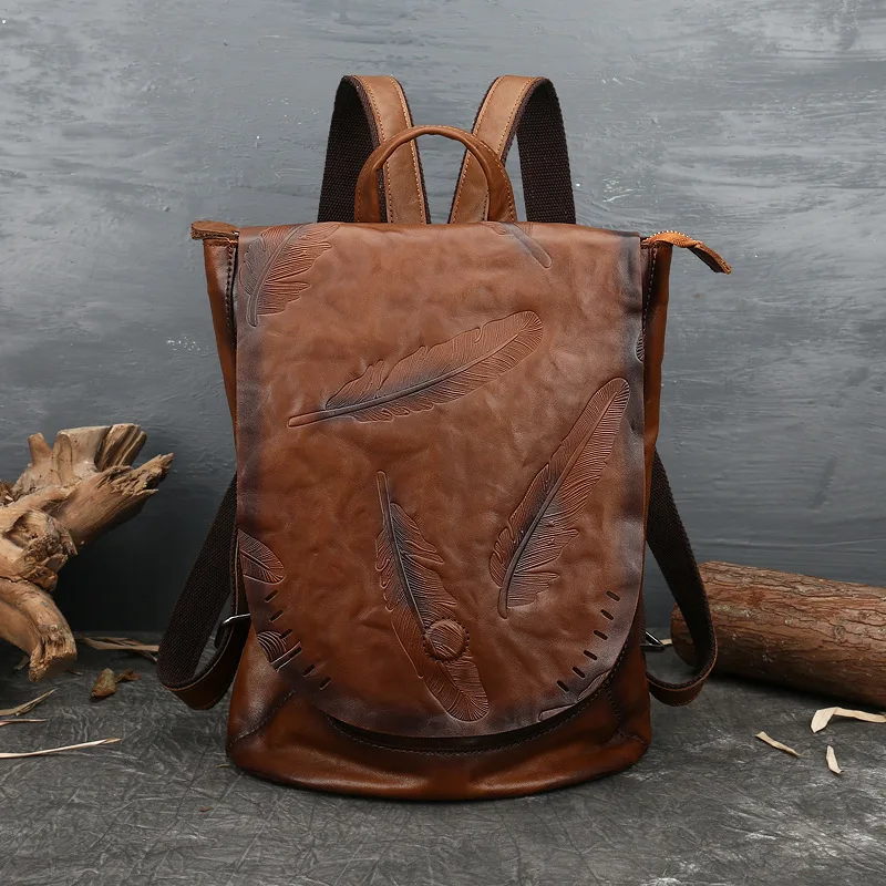 

Nesitu High Quality New Vintage Fashion A4 Black Brown Genuine Leather Women Backpack Girl Female Lady M9043