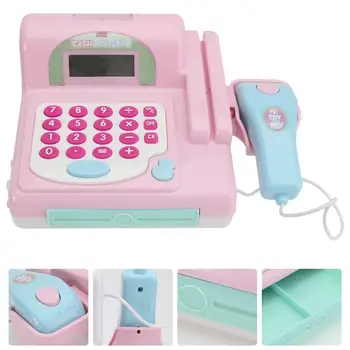 

1pc Supermarket Cash Register Toy Groceries Toys Kid'S Pretend Play Toy Multipurpose Toy Pink Without Battery