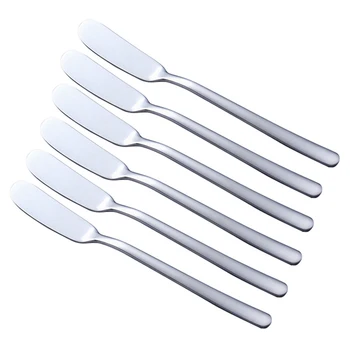 

6-Piece Stainless Steel Butter Knife, Western Food Greased Cheese Knife Bread Jam Knife Sharpened Butter Knife
