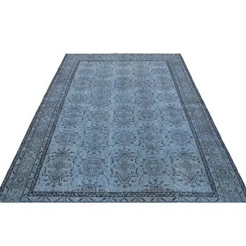 

Handmade Blue Vintage Overdyed Turkish Area Rug 182x292 Cm-5'12''X9'7''