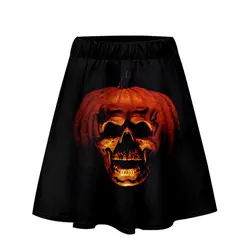 Юбка для Хэллоуина, женская летняя вареная юбка с объемным принтом в стиле фильма ужасов, с высокой талией, Harajuku, женская одежда, Прямая