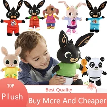 Настоящая плюшевая игрушка Bing Bunny sula flop Hoppity Voosh pando bing coco, плюшевая кукла peluche, игрушки для детей на день рождения, рождественские подарки