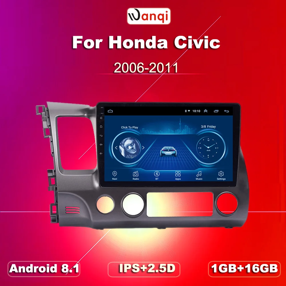 Автомобильный аудио плеер на Android 8 1 10 дюйма для Honda civic 2004-2011 gps-навигация с HD