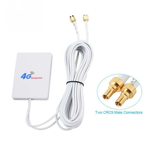 Внешний wifi TS-9/CRC9/SMA усилитель кабельного сигнала 28DBI 4G 3g LTE Антенна Сеть Разъем Мобильный маршрутизатор двойной широкополосный - Цвет: Белый