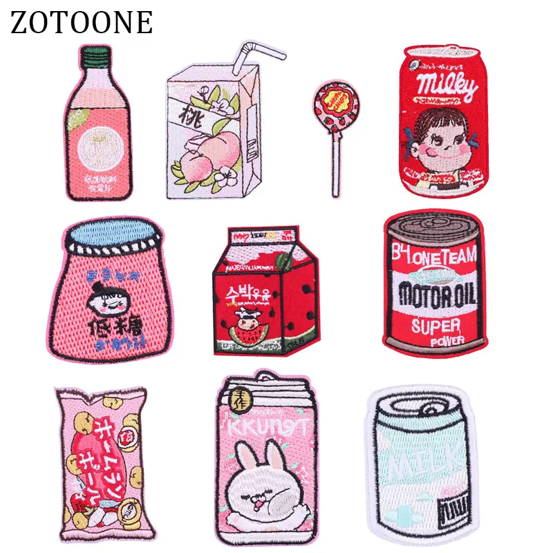 

ZOTOONE New Iron on Patches for Clothing Embroidery Candy & Bottle Badges for Clothes Stickers DIY Embroidered Applique J
