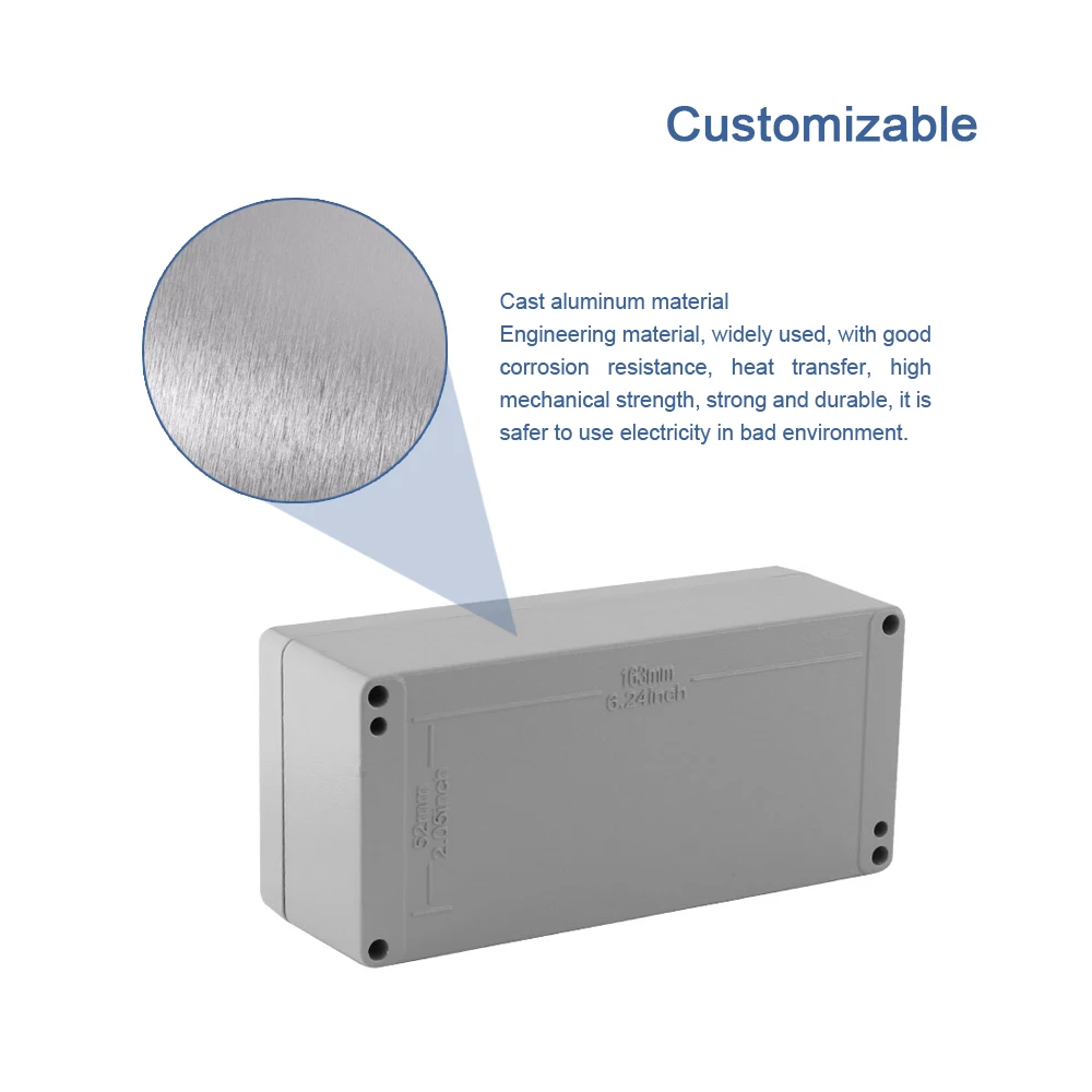 a pcs/lot 220*155*95mm CSCSD inverter case aluminum die cast junction box waterproof aluminum chassis case enclosure amplifier