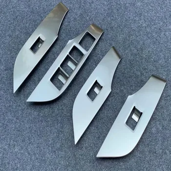 

ABS Carbon Fiber Door Window Glass Panel Armrest Lift Switch Button Cover Trim Car Accessories For Toyota RAV4 RAV 4 2019 2020