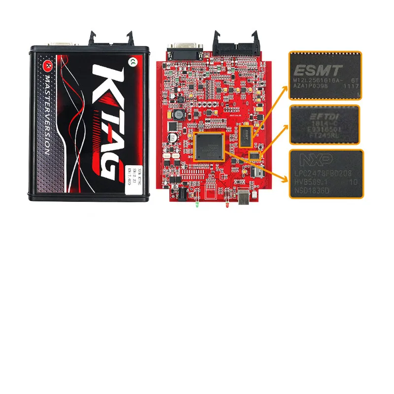 Kate Kess V2.47 ЕС красный V5.017 Kess V2 OBD2 менеджер Тюнинг Комплект KTAG V7.020 4 светодиодный Kess 5,017 K-TAG V2.25 ECU Программатор инструмент - Цвет: ktag Body
