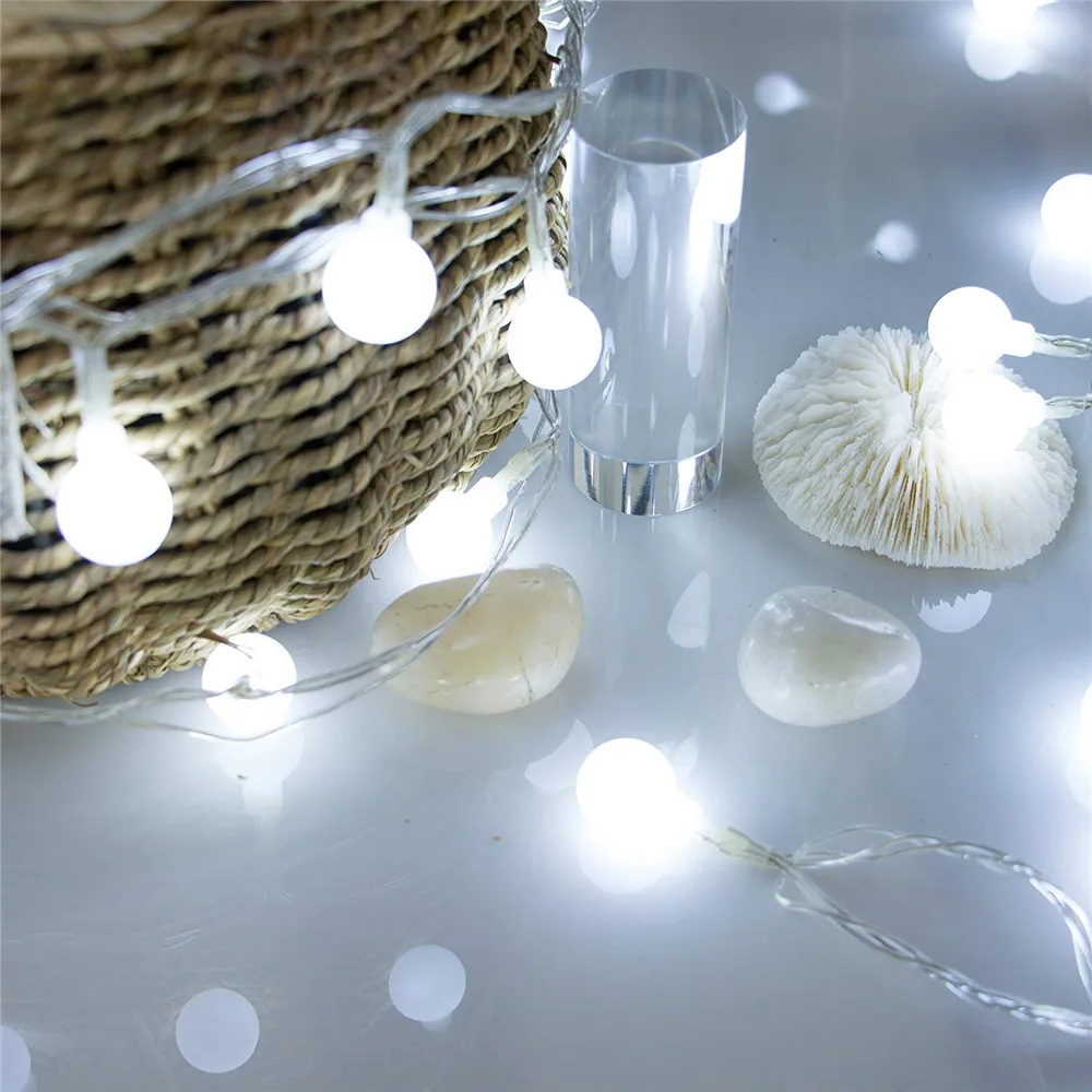 1,2 м 3M сказочная гирлянда светодиодный шар гирлянды водонепроницаемый для рождественской елки свадьбы дома внутреннего украшения на батарейках
