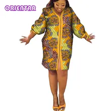 

Ankara Fashion African Clothes for Women Print Long Sleeve Top Coat Cotton Loose Zipper Close Dashiki Women Long Jacket WY9567