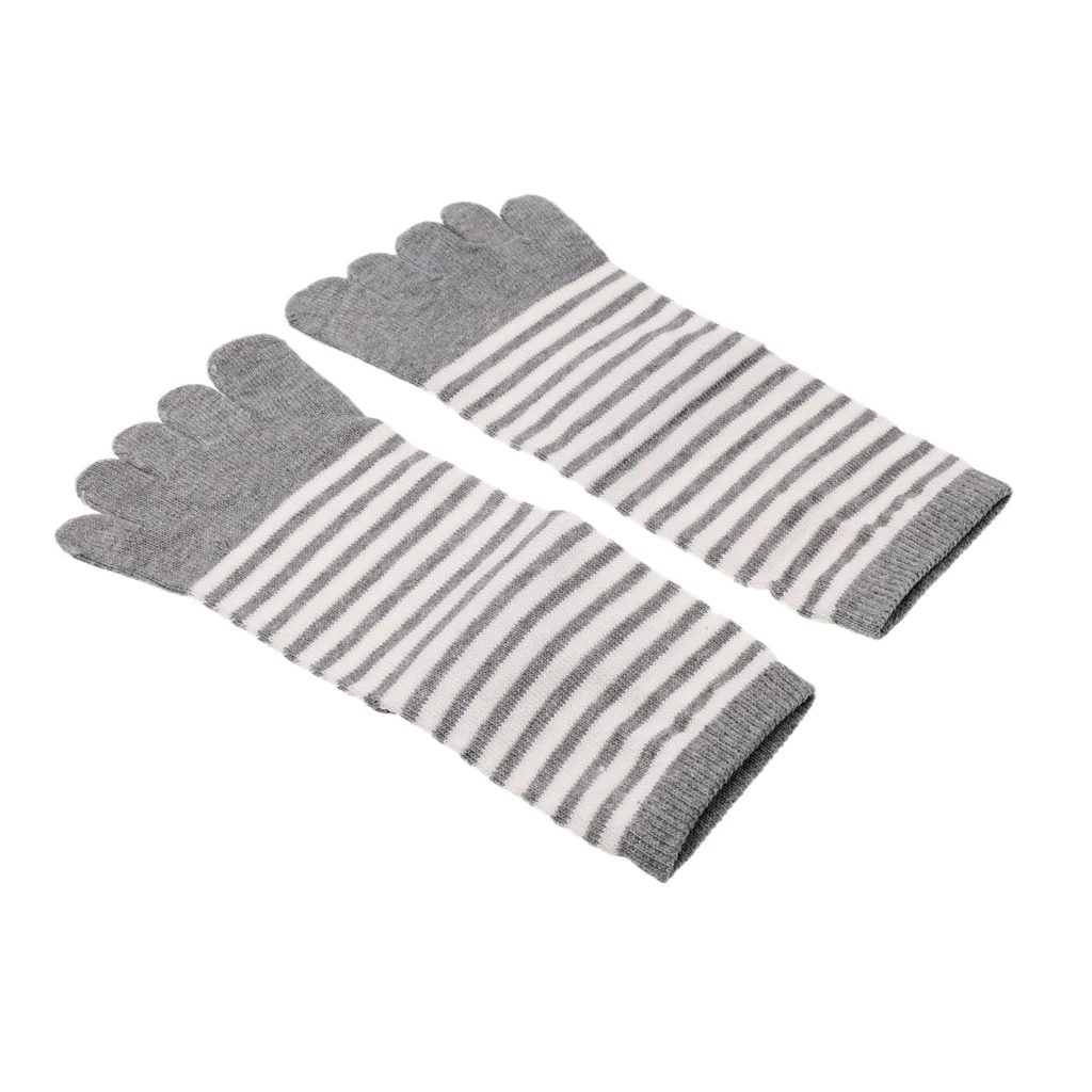 Striped Toe Socks Female Crew Striped Cotton Socks Ladies Casual Cute Socks
