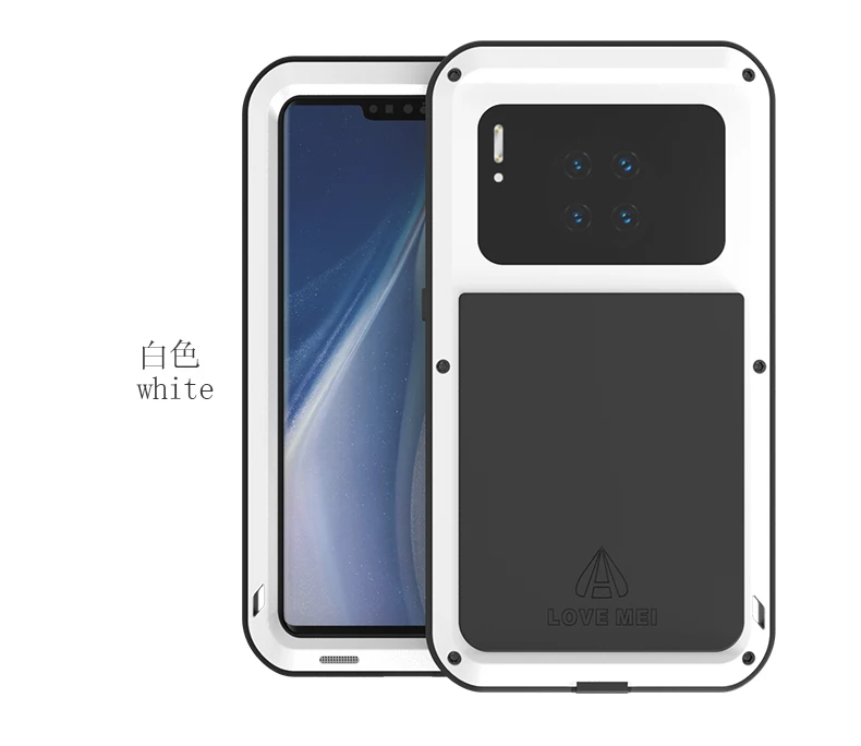 white Mate 30pro чехол для телефона жизнь водонепроницаемый противоударный металлический Броня Любовь Mei чехол для huawei mate 30 pro 30pro 5G водостойкий Чехол - Цвет: white