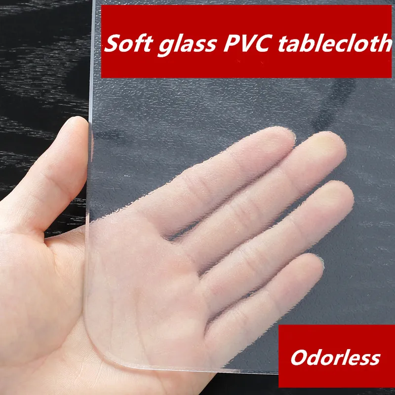 

Odorless Tablecloth Transparent PVC table cloth Waterproof Oilproof Kitchen Dining table cover for rectangular table 1.5mm thick