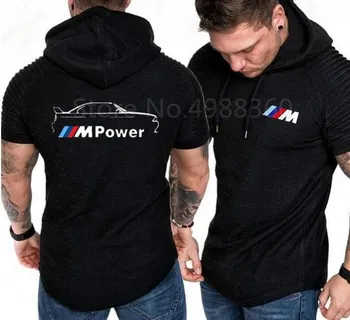 

M3/M4/M5 Short Sleeve Hoodies Men Summer Casual Hoodie hip hop Tracksuit Hoody Motorsport Shifter M Power Hooded Sweatshirts