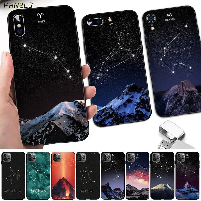 FHNBLJ 12 созвездий знаков зодиака DIY чехол для телефона iPhone 8 7 6 6S Plus X 5 5S SE 2020 XR 11 pro XS MAX