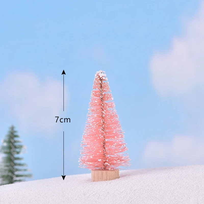 1 шт. Маленькая DIY Рождественская елка искусственная сосна дерево мини бутылка кисти Рождественская елка Санта, снег, мороз деревенский дом