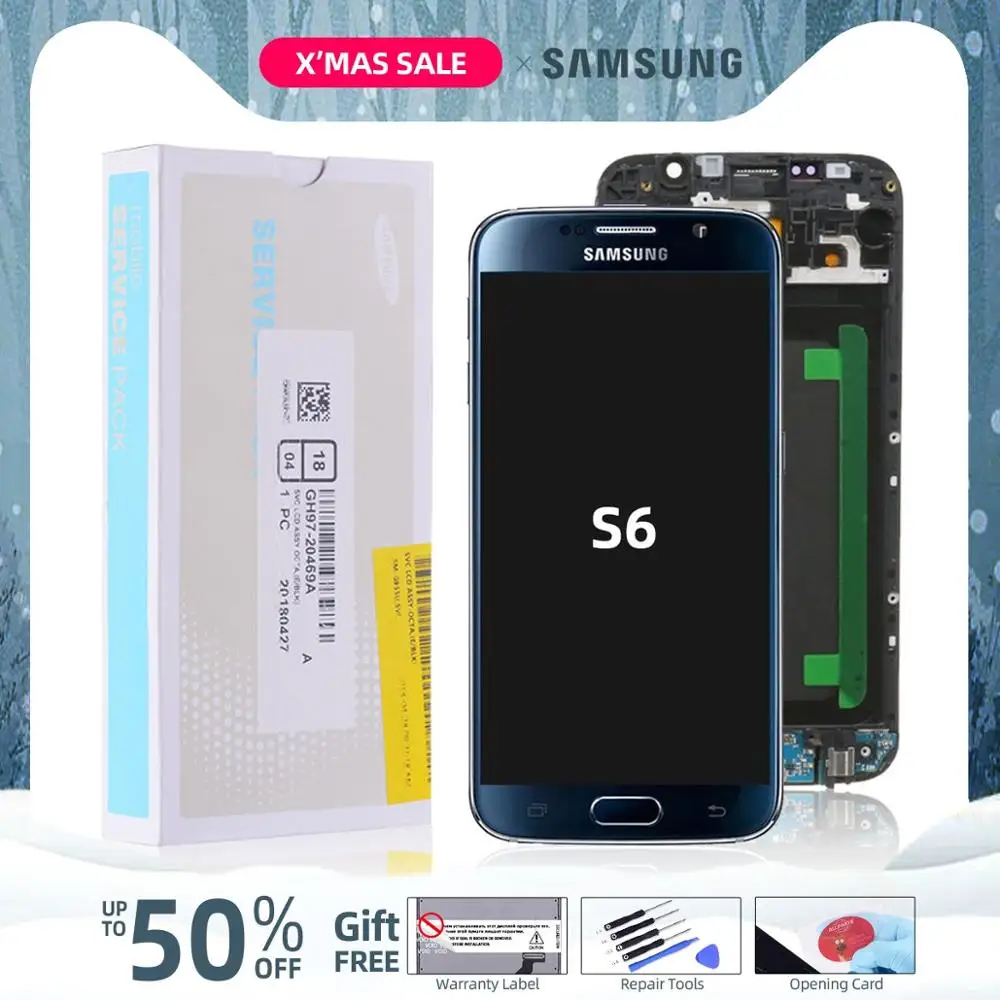 5,1 ''AMOLED ЖК-дисплей для SAMSUNG Galaxy S6 ЖК-дисплей сенсорный экран для SAMSUNG GALAXY S6 G920 SM-G920F G920F G920FD