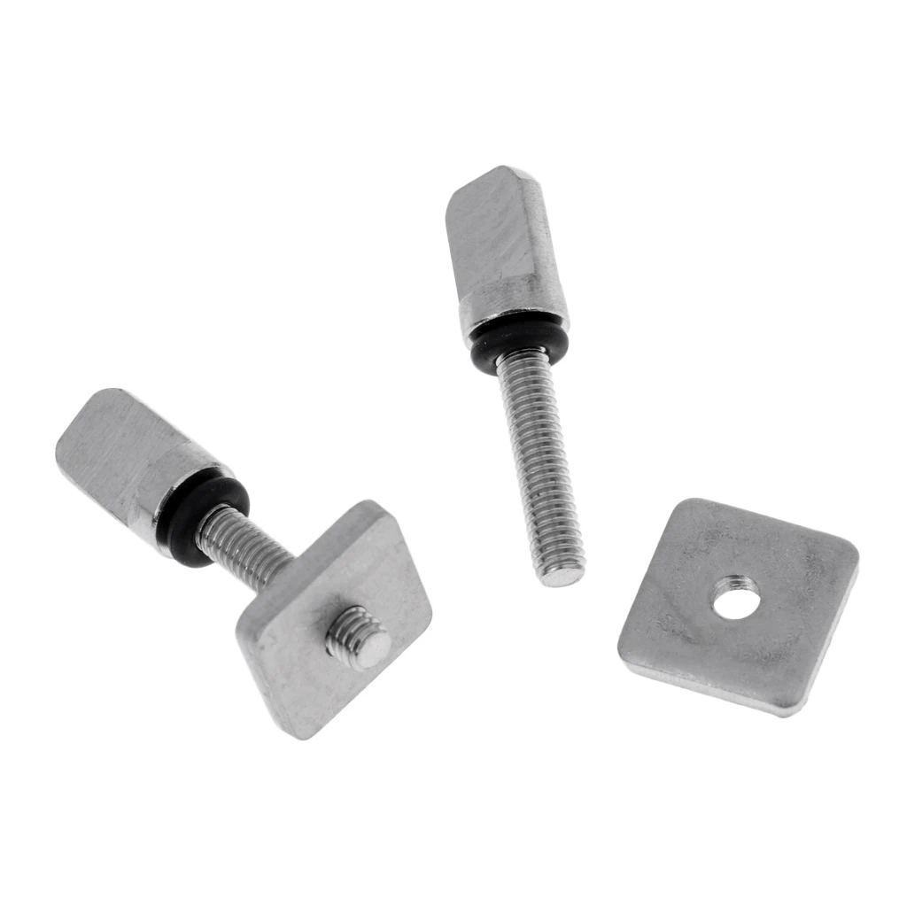 Stainless Steel Fin Bolts Surfboard Longboard  Thumb Screw & Plate M 4x19mm Mount Hardware Accessories