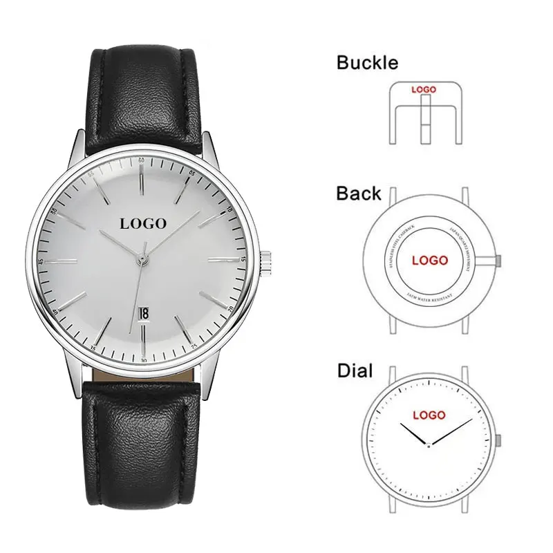 CL046 часы, печать логотипа на циферблате на заказ мужские часы со знаком фирмы ваша компания название фирменные OEM наручные часы