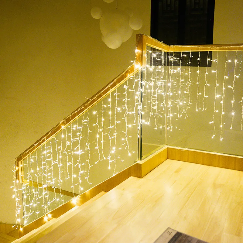 6M x 1.5M 288 Bulbs Icicle LED Garland Curtain Lights Christmas Decorations For Wedding Home New Year Party Holiday Lighting