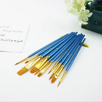 

Oil paint brush 10 pearl blue nylon hair brush gouache watercolor pen