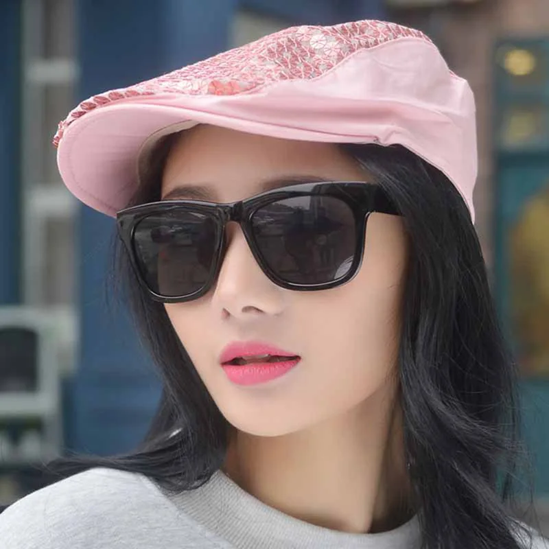 pink Летний берет, кепка s, мужская, женская, Ретро стиль, новинка, Кепка для мальчика, с блестками, хлопок, уличная Кепка, брендовая, шляпа от солнца, унисекс, Кепка с утконосом, s хлопок - Цвет: pink