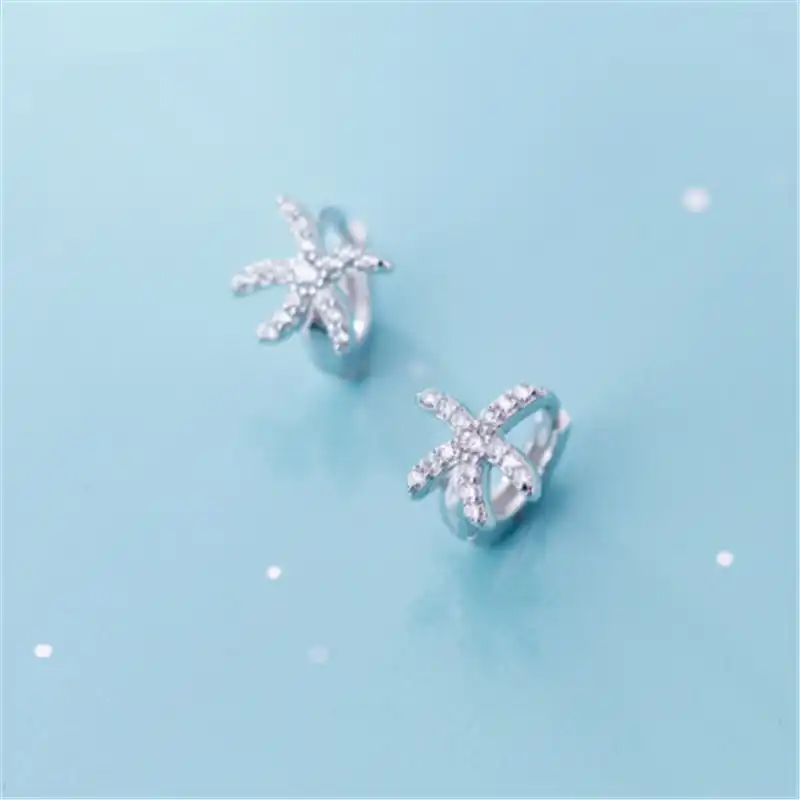 925 серебряные серьги маленький чистый и свежий и морская звезда плавления краткое абзац набор шнека Женская мода ювелирные изделия