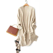 ^#Cheap Hollow Out Long Women's Knitted Cardigans V-Neck 100% Cashmere Warm Sweaters for Women designer women tops 2019 high quality ^#Cheap Hollow Out Long Women's Knitted Cardigans V-Neck 100% Cashmere Warm Sweaters for Women designer women tops 2019 high quality