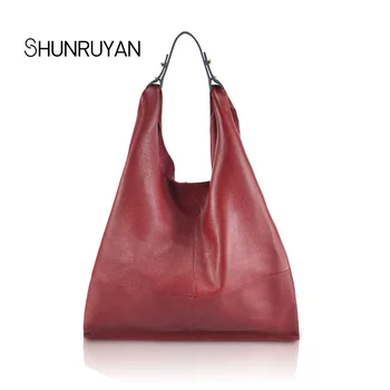 

SHUNRUYAN 2018 New Brand Design Shoulder Bag Large Capacity Handbag Shoulder Bag Genuine Leather Fashion Shopping Bag Travel Bag