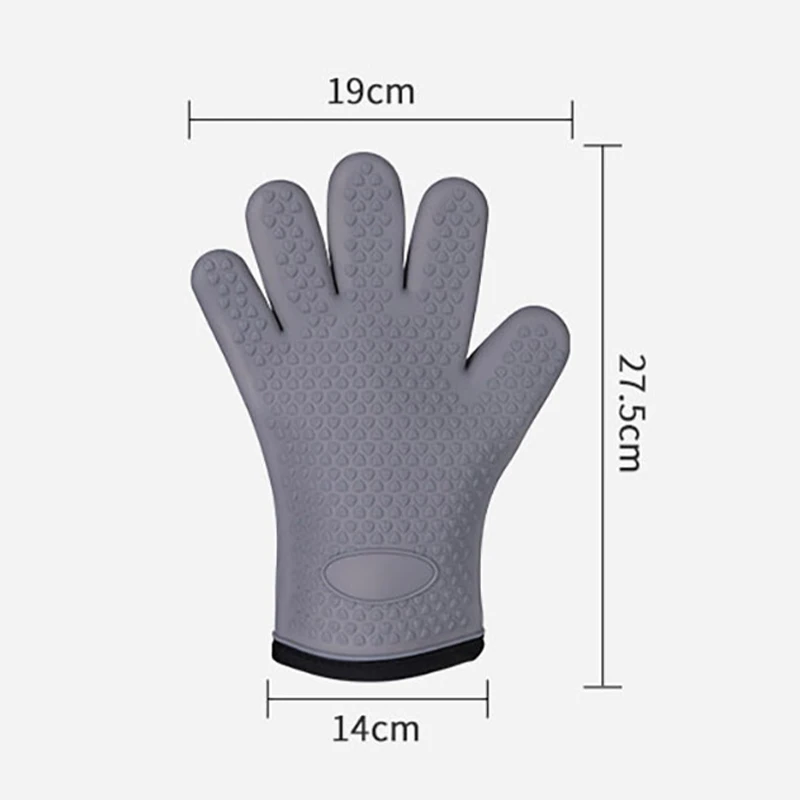 1/2Pcs Insulated Oven Gloves Silicone Heat-Proof Gloves Oven Mitts Microwave Oven Baking Gloves Kitchen BBQ Oven Pot Holder Mitt