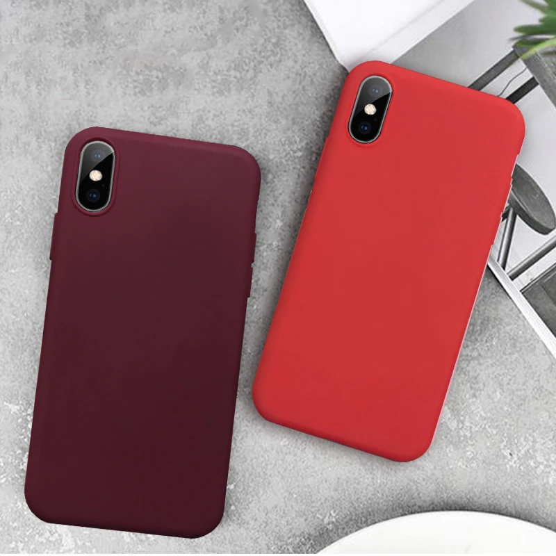 

Cute Candy Cover Matte Case For iPhone 7 Phone Bag Case For iPhone 5 5S SE 6 6s 7 8 Plus X XR XS Max TPU Soft Silicone Back Capa