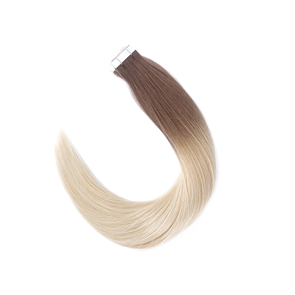 Sindra 1"-24" человеческие волосы для наращивания на ленте, прямые волосы Remy на клейкой основе, невидимые пряди для наращивания из полиуретана, цвет от 6 до 613b