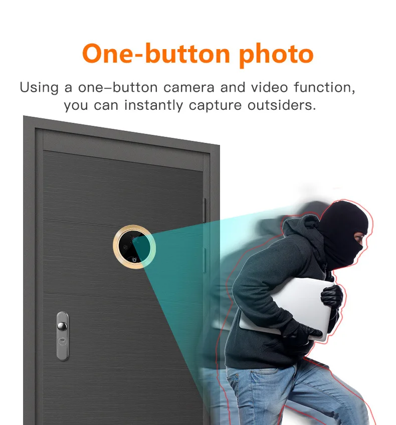 wireless door intercom 4.3 inch Digital Peephole Camera Doorbell Photo Video Door Viewer PIR Motion Detection Wide Angle Home Security Smart View Bell two way audio intercom