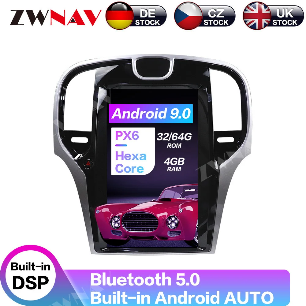 

Android 9 PX6 4+64G For Chrysler 300C 2013 2014 - 2019 IPS Screen Tesla Radio Car Multimedia Player GPS Navigation Audio Video
