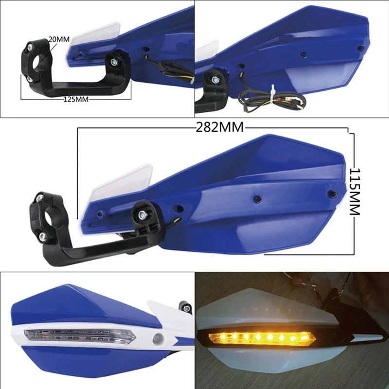 

Free shipping Motorcycle Handguard with LED Light Hand Guard Shield Fit Pit Dirt Bike Motocross Enduro Supermoto Racing ATV Quad