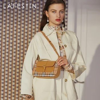 

LAFESTIN Bag 2020 new spring and summer fashion lattice armpit baguette niche shoulder messenger female bag