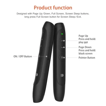 

Wireless Presenter Presentation Pointer Clicker Laser Remote Control Pen For PowerPoint For Office School Work Meeting