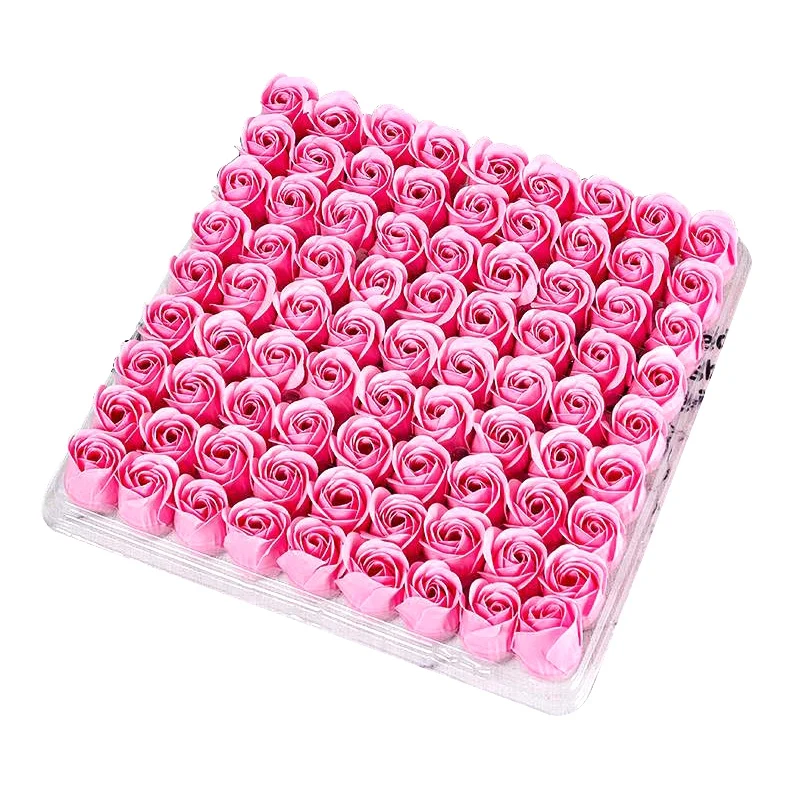 81 Pcs Rose Bath Body Flower Floral Soap Scented Rose Flower Essential Oil Floral Guest Soap Wedding Party Valentine'S Day Gift