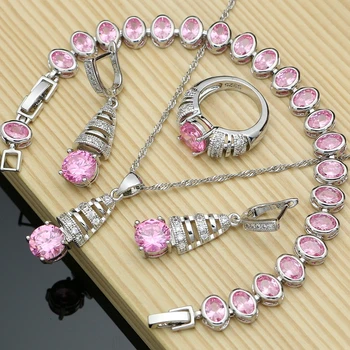 

Sexy Woman Jewelry Set 925 Sterling Silver Necklace Earrings Bracelet Cute Bridal Wedding Sets Fashion Gifts for Lover