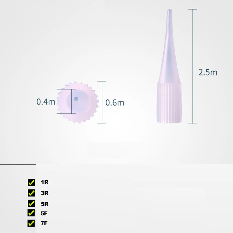 100 шт., тонкие игольчатые колпачки, минимальный размер, машинные иглы, шапки и наконечники для белого пластика, Перманентный макияж бровей и губ, красивый колпачок для игл