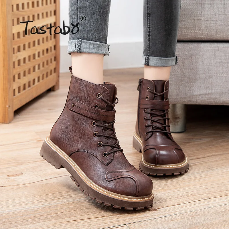 

casual women shoes autumn winter hot leather round head Martin boots classic retro fashion comfortable simple women's boots S692