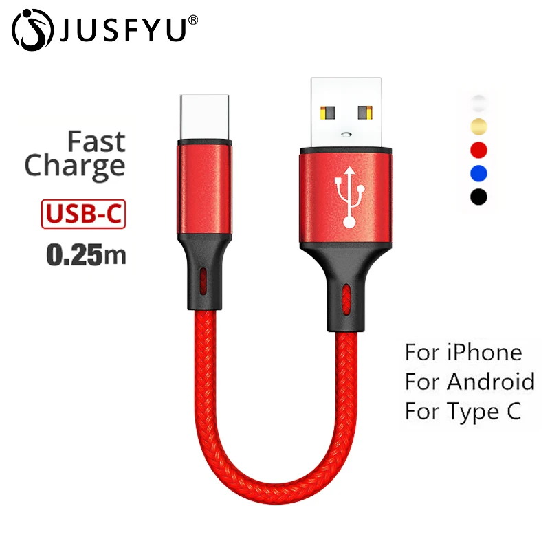 

25cm New Short nylon Charger Data USB Cable For iphone 6 6S 7 8 Plus X XS XR 11 Pro MAX 5 Fast Charging Power Bank phone Cables