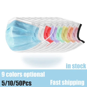 

Disposable Mask Non-woven 3 Layer Ply Filter adult face masks Soft Breathable Protective Outdoor Anti Dust Earloops mouth Masks