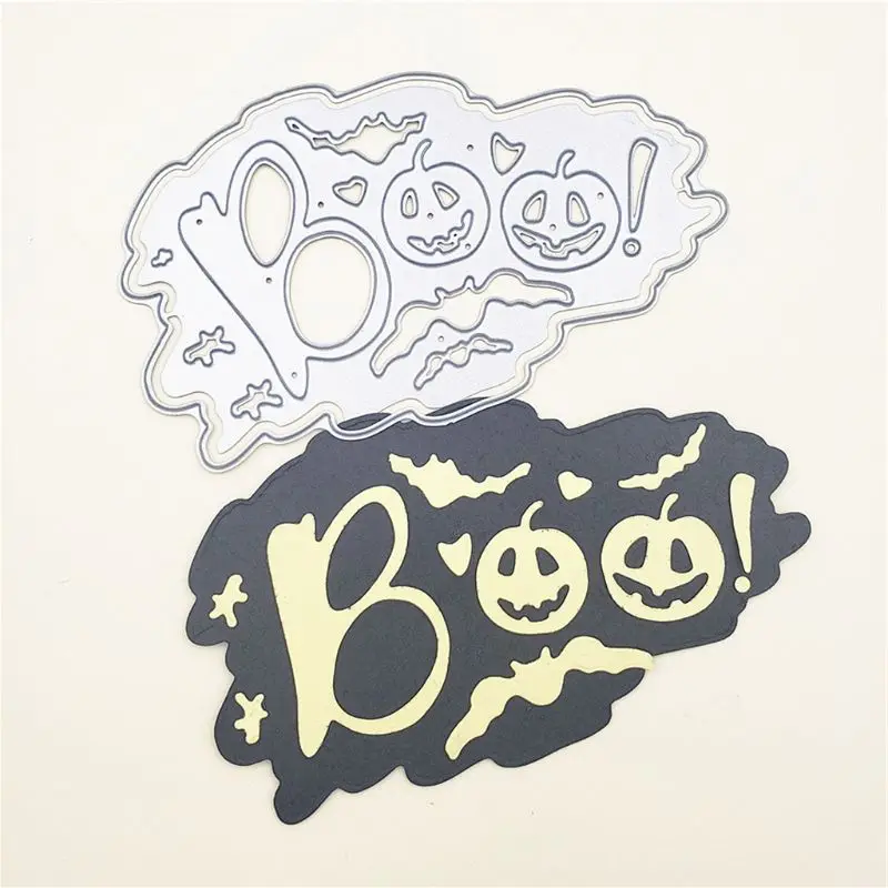 

BOO Halloween Pumpkin Metal Cutting Dies Stencil DIY Scrapbooking Album Stamp Paper Card Embossing Crafts Decor