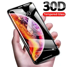 30D защитный Стекло для iPhone 11 Pro Max X XR XS MAX протектор из закаленного стекла Экран пленка на весь экран Стекло на iPhone 11 Pro с округленными изогнутыми краями