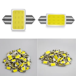 100 pces festoon c5w luz interior 31/36/39/41mm led carro lâmpada 12smd cob luz de leitura automática dome luz da placa de licença por atacado 12v